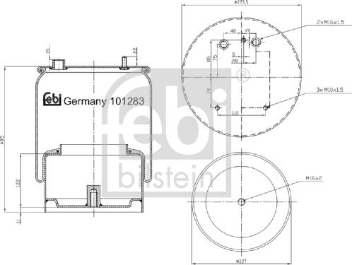 Febi Bilstein 101283 - Pneimoatsperes spilvens, Pneimopiekare www.autospares.lv