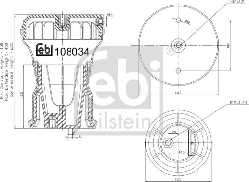 Febi Bilstein 108034 - Pneimoatsperes spilvens, Pneimopiekare www.autospares.lv