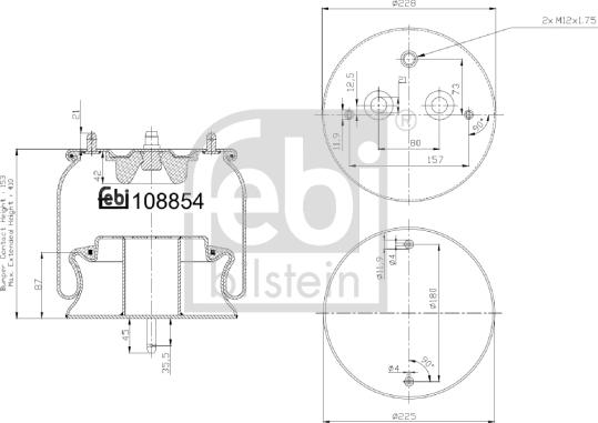 Febi Bilstein 108854 - Pneimoatsperes spilvens, Pneimopiekare www.autospares.lv