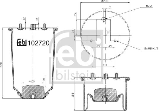 Febi Bilstein 102720 - Pneimoatsperes spilvens, Pneimopiekare www.autospares.lv