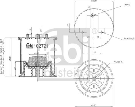 Febi Bilstein 102721 - Pneimoatsperes spilvens, Pneimopiekare www.autospares.lv