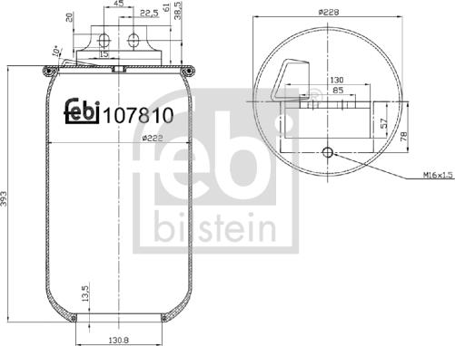 Febi Bilstein 107810 - Pneimoatsperes spilvens, Pneimopiekare www.autospares.lv