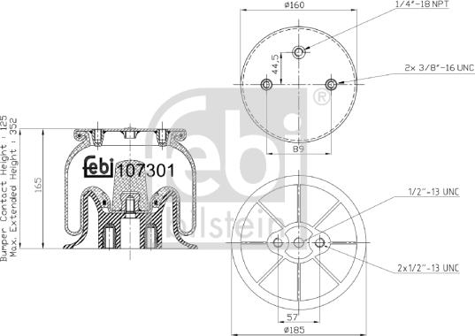 Febi Bilstein 107301 - Pneimoatsperes spilvens, Pneimopiekare www.autospares.lv