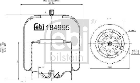 Febi Bilstein 184995 - Bellow, air suspension www.autospares.lv