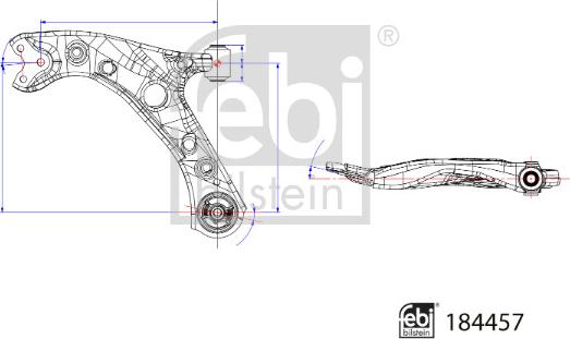 Febi Bilstein 184457 - Neatkarīgās balstiekārtas svira, Riteņa piekare www.autospares.lv