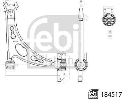 Febi Bilstein 184517 - Neatkarīgās balstiekārtas svira, Riteņa piekare www.autospares.lv