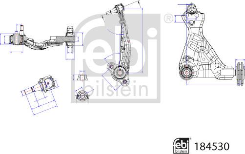 Febi Bilstein 184530 - Neatkarīgās balstiekārtas svira, Riteņa piekare www.autospares.lv