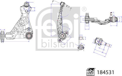 Febi Bilstein 184531 - Neatkarīgās balstiekārtas svira, Riteņa piekare www.autospares.lv