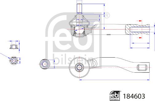 Febi Bilstein 184603 - Stūres šķērsstiepņa uzgalis autospares.lv