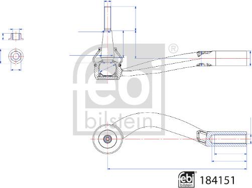 Febi Bilstein 184151 - Stūres šķērsstiepņa uzgalis www.autospares.lv