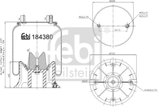 Febi Bilstein 184380 - Bellow, air suspension www.autospares.lv