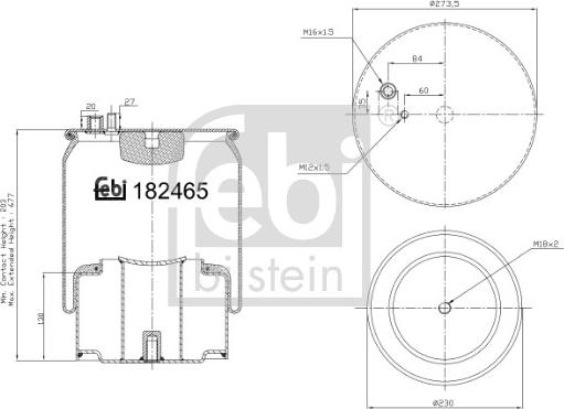 Febi Bilstein 184254 - Pneimoatsperes spilvens, Pneimopiekare www.autospares.lv