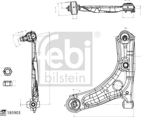 Febi Bilstein 185903 - Рычаг подвески колеса www.autospares.lv