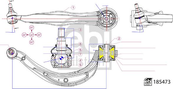 Febi Bilstein 185473 - Neatkarīgās balstiekārtas svira, Riteņa piekare autospares.lv