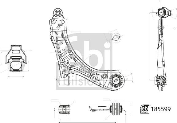 Febi Bilstein 185599 - Neatkarīgās balstiekārtas svira, Riteņa piekare www.autospares.lv