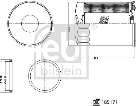 Febi Bilstein 185171 - Dzesēšanas šķidruma filtrs www.autospares.lv