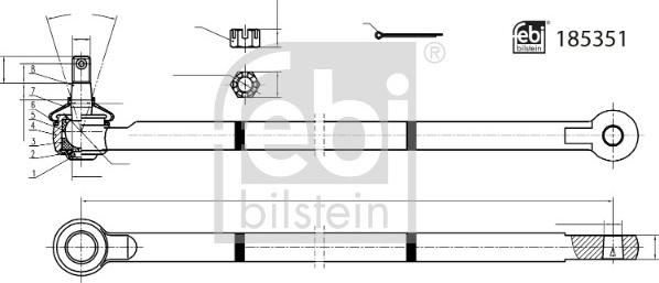 Febi Bilstein 185351 - Stūres šķērsstiepņa uzgalis www.autospares.lv