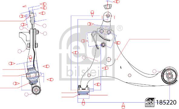 Febi Bilstein 185220 - Neatkarīgās balstiekārtas svira, Riteņa piekare autospares.lv