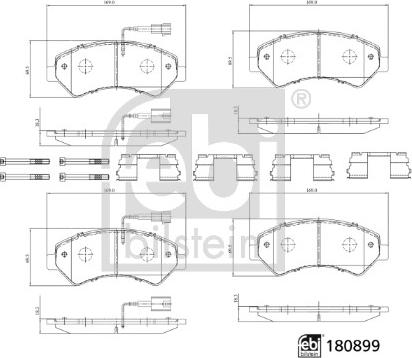 Febi Bilstein 180899 - Bremžu uzliku kompl., Disku bremzes autospares.lv