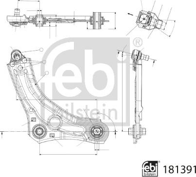 Febi Bilstein 181391 - Neatkarīgās balstiekārtas svira, Riteņa piekare www.autospares.lv