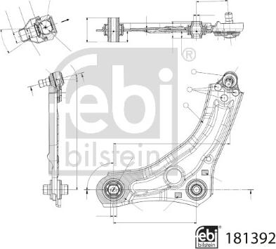 Febi Bilstein 181392 - Neatkarīgās balstiekārtas svira, Riteņa piekare www.autospares.lv