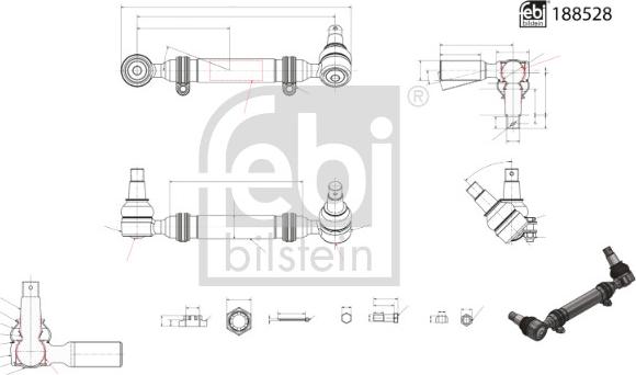 Febi Bilstein 188525 - Tie Rod www.autospares.lv