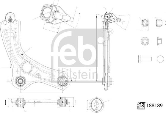 Febi Bilstein 188189 - Neatkarīgās balstiekārtas svira, Riteņa piekare www.autospares.lv