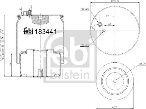 Febi Bilstein 183441 - Pneimoatsperes spilvens, Pneimopiekare www.autospares.lv