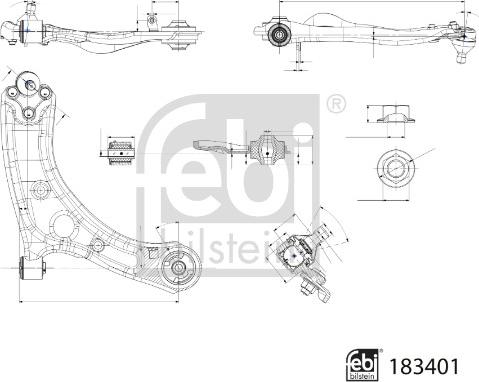 Febi Bilstein 183401 - Neatkarīgās balstiekārtas svira, Riteņa piekare www.autospares.lv