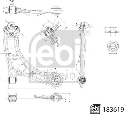 Febi Bilstein 183619 - Neatkarīgās balstiekārtas svira, Riteņa piekare www.autospares.lv