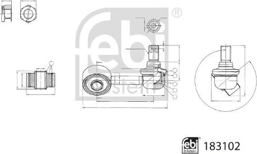 Febi Bilstein 183102 - Stiepnis / Atsaite, Stabilizators autospares.lv