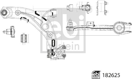 Febi Bilstein 182625 - Neatkarīgās balstiekārtas svira, Riteņa piekare www.autospares.lv