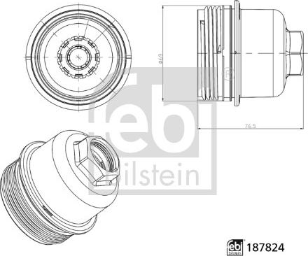 Febi Bilstein 187824 - Vāks, Eļļas filtra korpuss www.autospares.lv