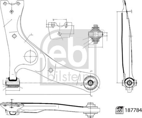 Febi Bilstein 187784 - Neatkarīgās balstiekārtas svira, Riteņa piekare autospares.lv