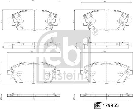 Febi Bilstein 179955 - Bremžu uzliku kompl., Disku bremzes www.autospares.lv