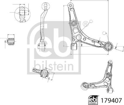 Febi Bilstein 179407 - Neatkarīgās balstiekārtas svira, Riteņa piekare www.autospares.lv