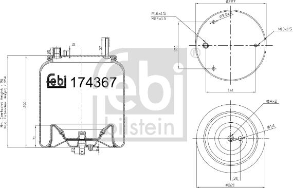 Febi Bilstein 174367 - Pneimoatsperes spilvens, Pneimopiekare www.autospares.lv