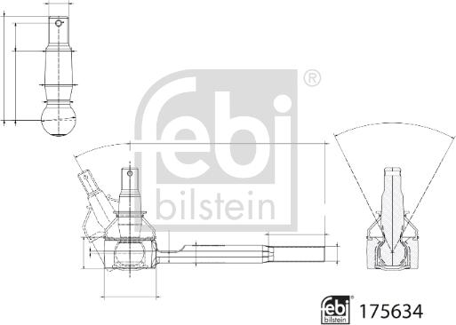 Febi Bilstein 175634 - Stūres šķērsstiepņa uzgalis www.autospares.lv