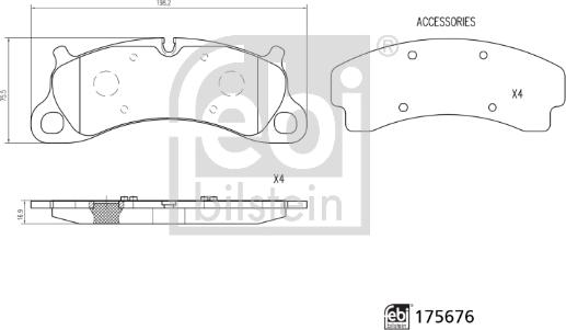 Febi Bilstein 175676 - Bremžu uzliku kompl., Disku bremzes www.autospares.lv