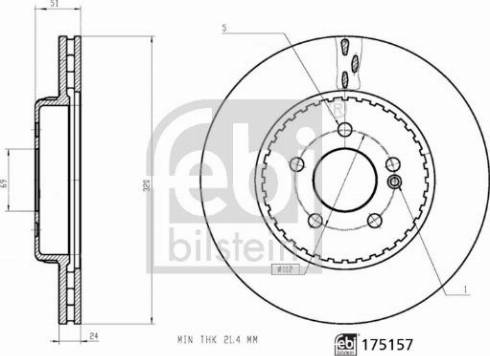 Febi Bilstein 175157 - Bremžu diski www.autospares.lv