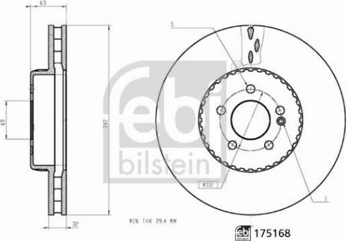 Febi Bilstein 175168 - Bremžu diski www.autospares.lv