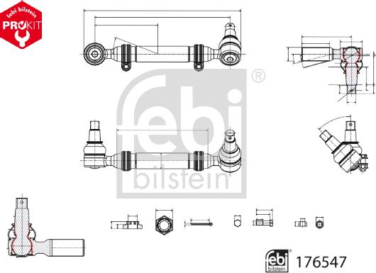 Febi Bilstein 176547 - Tie Rod www.autospares.lv