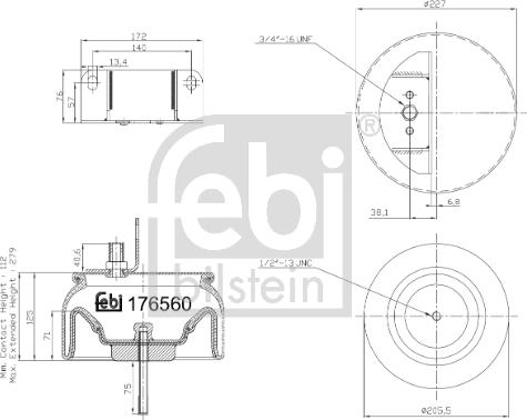 Febi Bilstein 176560 - Pneimoatsperes spilvens, Pneimopiekare www.autospares.lv