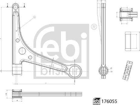 Febi Bilstein 176055 - Neatkarīgās balstiekārtas svira, Riteņa piekare www.autospares.lv