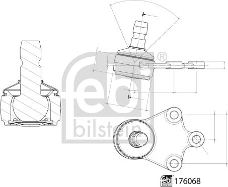 Febi Bilstein 176068 - Шаровая опора, несущий / направляющий шарнир www.autospares.lv