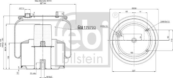 Febi Bilstein 176793 - Pneimoatsperes spilvens, Pneimopiekare www.autospares.lv