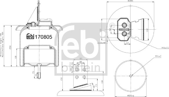 Febi Bilstein 170805 - Pneimoatsperes spilvens, Pneimopiekare www.autospares.lv