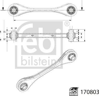 Febi Bilstein 170803 - Neatkarīgās balstiekārtas svira, Riteņa piekare autospares.lv