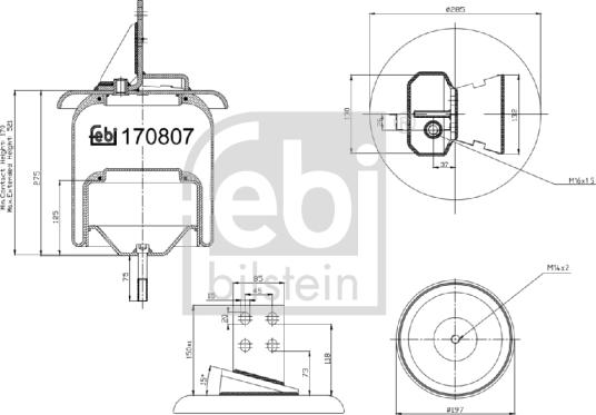 Febi Bilstein 170807 - Pneimoatsperes spilvens, Pneimopiekare www.autospares.lv