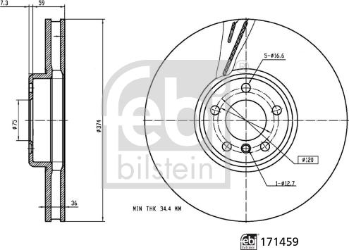 Febi Bilstein 171459 - Bremžu diski www.autospares.lv